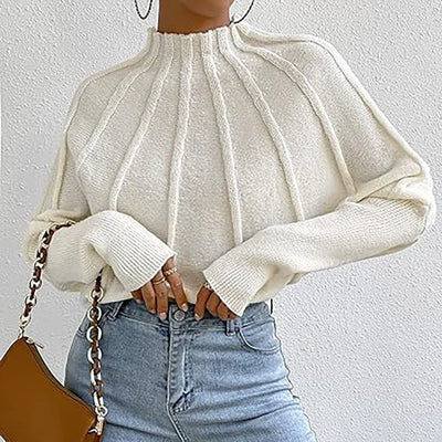 Elen - Jersey de cuello alto con elegantes pliegues