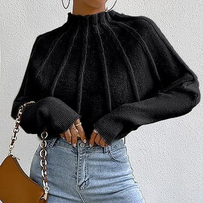 Elen - Jersey de cuello alto con elegantes pliegues