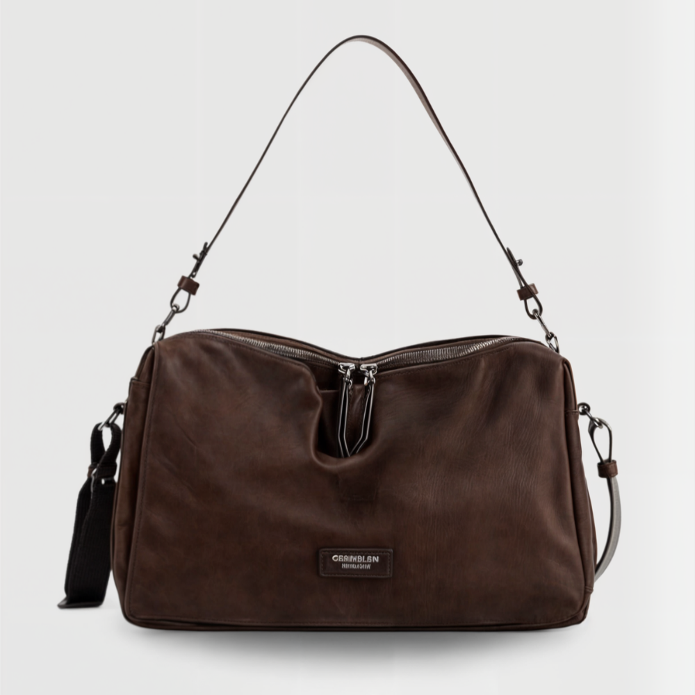 Bolso bandolera de piel vegana marrón - Greta