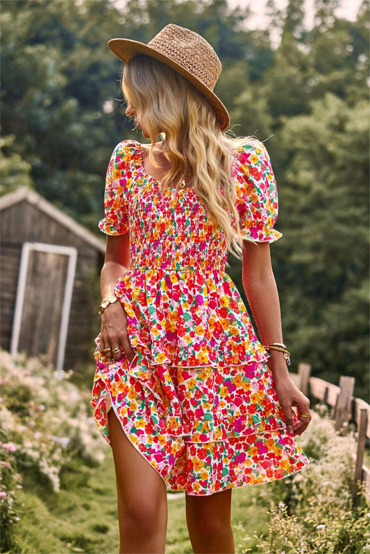 MADAY - Minivestido Floral con Mangas