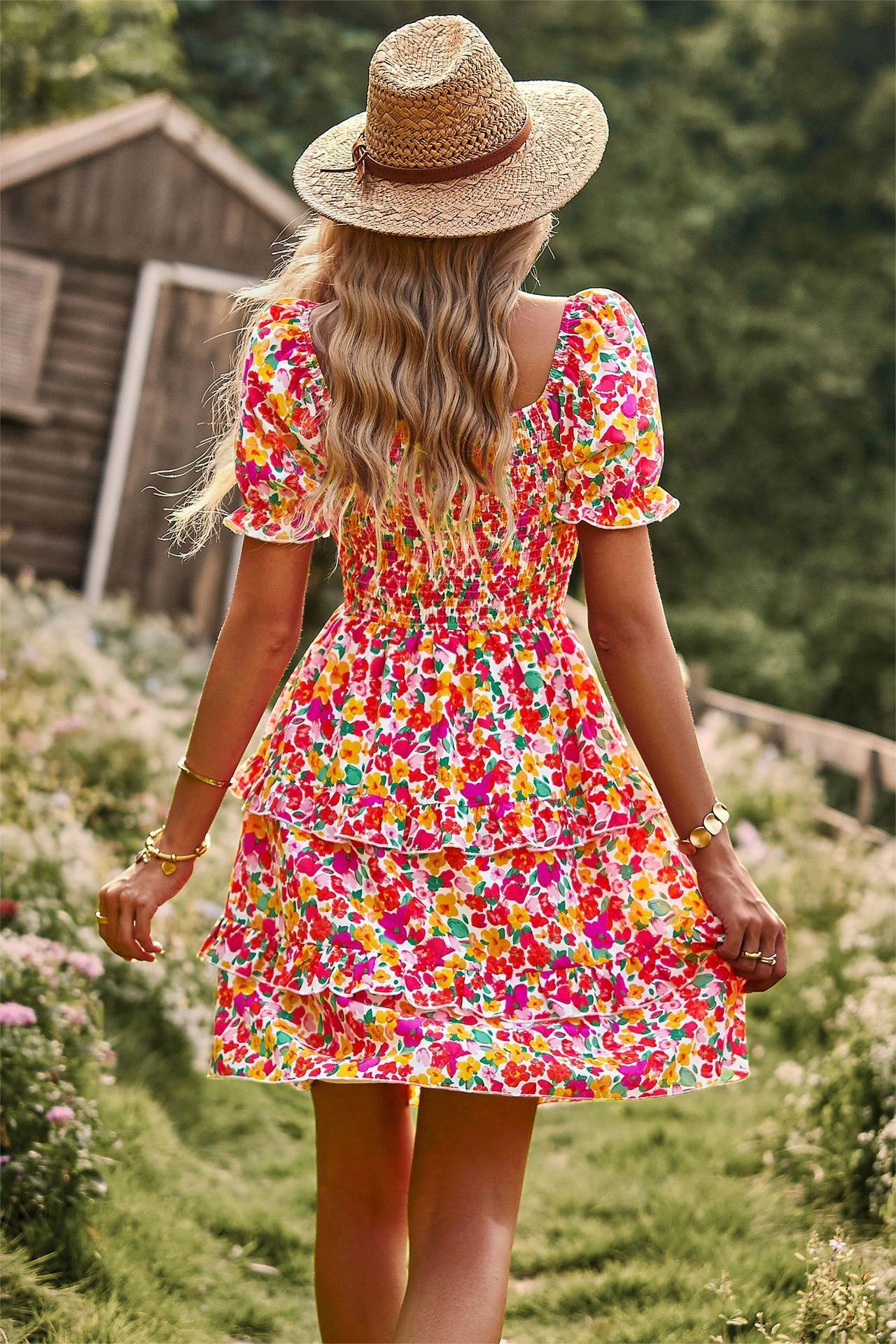 MADAY - Minivestido Floral con Mangas
