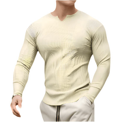 Niran - Camiseta deportiva de algodón elástico para hombre