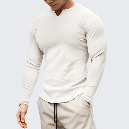 Niran - Camiseta deportiva de algodón elástico para hombre