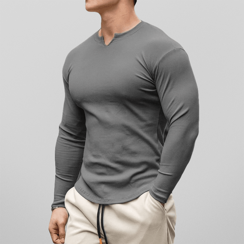 Niran - Camiseta deportiva de algodón elástico para hombre