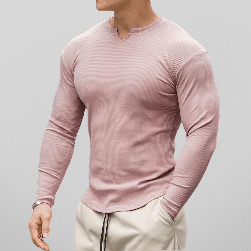 Niran - Camiseta deportiva de algodón elástico para hombre