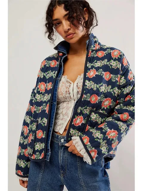 Diana - Abrigo vintage con chaqueta de estampado floral