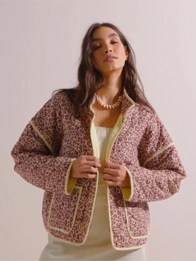 Diana - Abrigo vintage con chaqueta de estampado floral