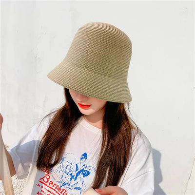 Elegante sombrero monocolor de paja transpirable