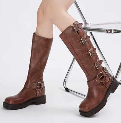 Rihana - Botas de caña ancha con tacón