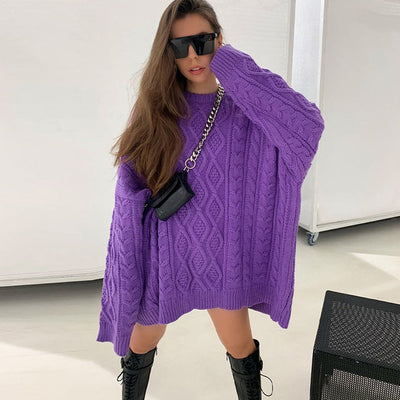 Enna - Vestido de punto texturizado con diseño de punto por cable y corte holgado