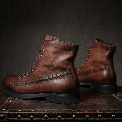 Botas vintage de cuero para hombre - Pierre