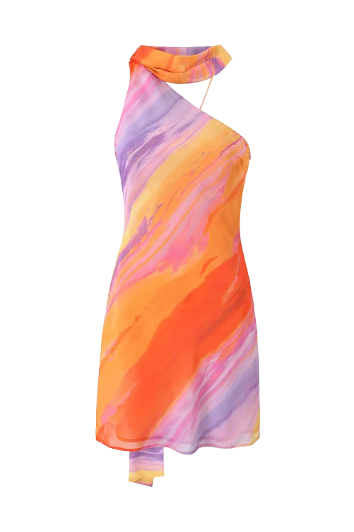 Kata - Vestido corto Tie-dye Halter