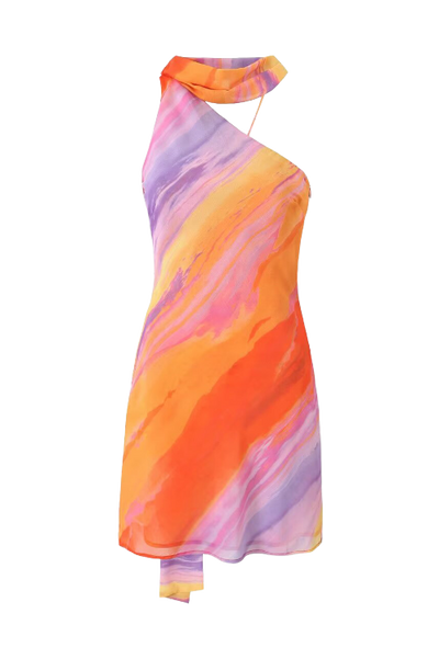 Kata - Vestido corto Tie-dye Halter