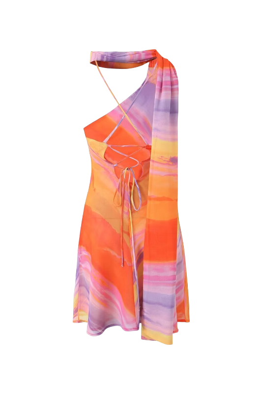 Kata - Vestido corto Tie-dye Halter