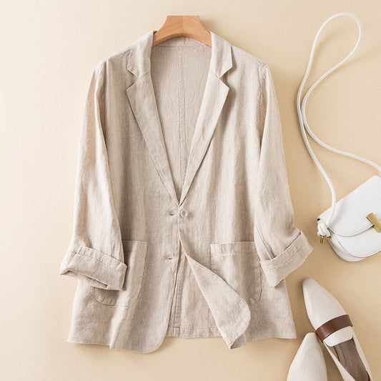 Blazer de lino claro - Amelie