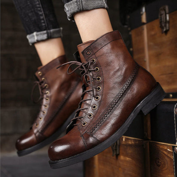 Botas vintage de cuero para hombre - Pierre