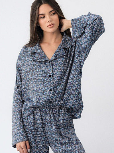 Verita - Cómodo pijama de manga larga con estampado