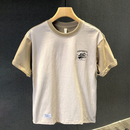 Camiseta básica hombre algodón estampado minimalista estilo urbano - Damián