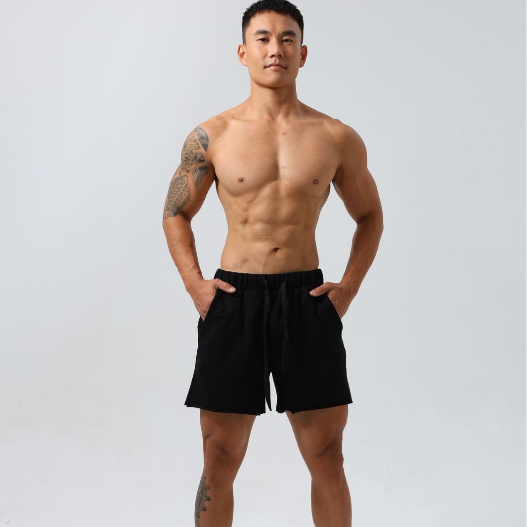 Pantalón corto para hombre de algodón deportivo corte recto - Iván