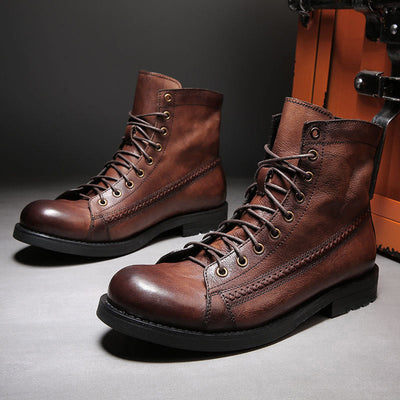 Botas vintage de cuero para hombre - Pierre