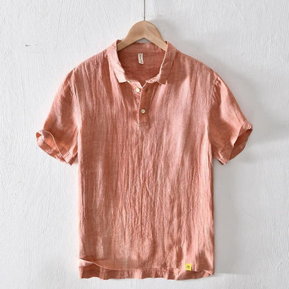 Camiseta polo hombre lino transpirable estilo casual - Julián