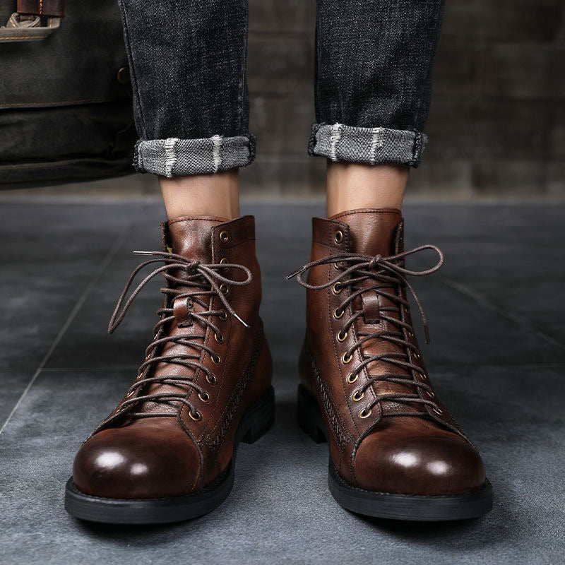 Botas vintage de cuero para hombre - Pierre