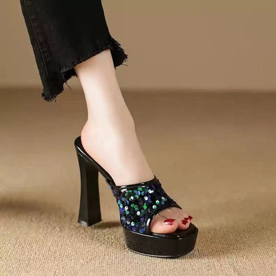 Bonnie - Tacones de verano con plataforma y punta cuadrada