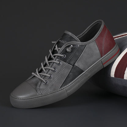 Zapatillas casuales hombre bloques de color cuero sintético - Tomás