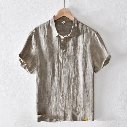Camiseta polo hombre lino transpirable estilo casual - Julián
