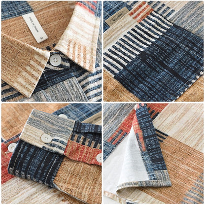 Camisa hombre algodón estampado patchwork estilo casual - Hector