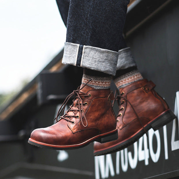 Botas de cuero para hombre estilo vintage - Xavi