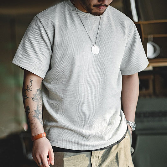 Camiseta hombre manga corta textura gofre blanca - Brando