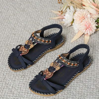 Sandalias para mujer de flores bordadas con estilo bohemio - Alma