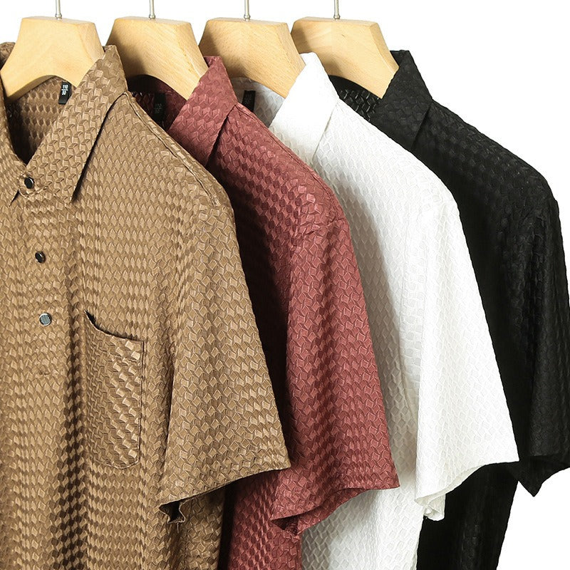 Polo para hombre de tejido geométrico con bolsillo frontal - Marcelo