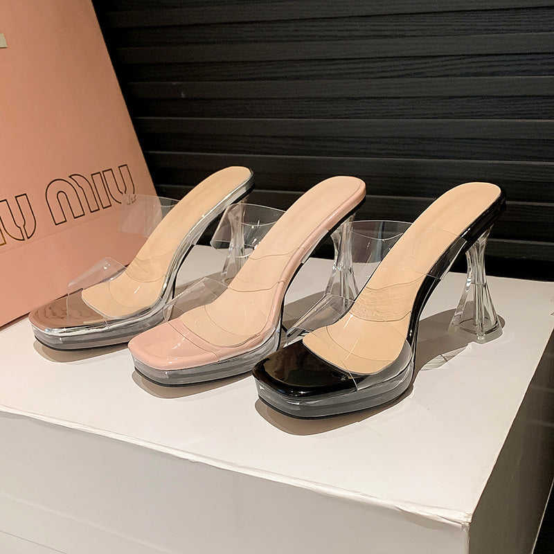 Clara - Zapatos de verano con tacón de cristal