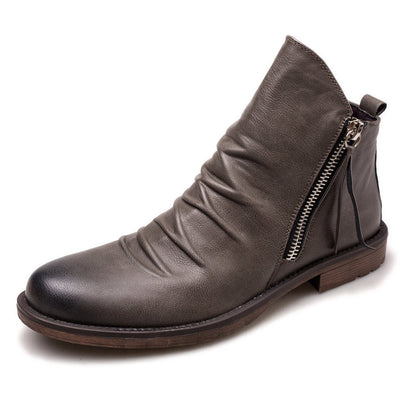 Botines de cuero para hombre con cremallera lateral - Alex