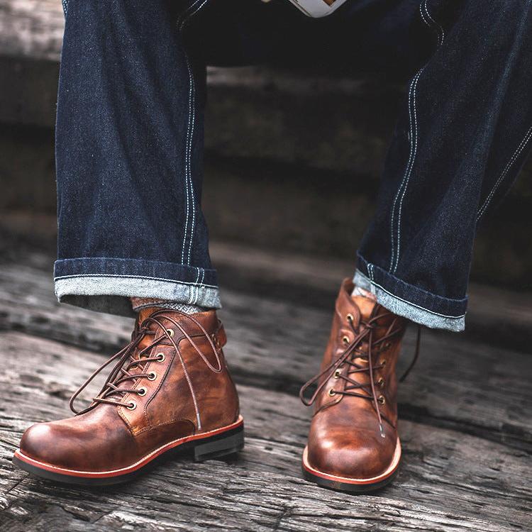 Botas de cuero para hombre estilo vintage - Xavi