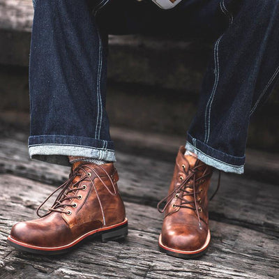 Botas de cuero para hombre estilo vintage - Xavi