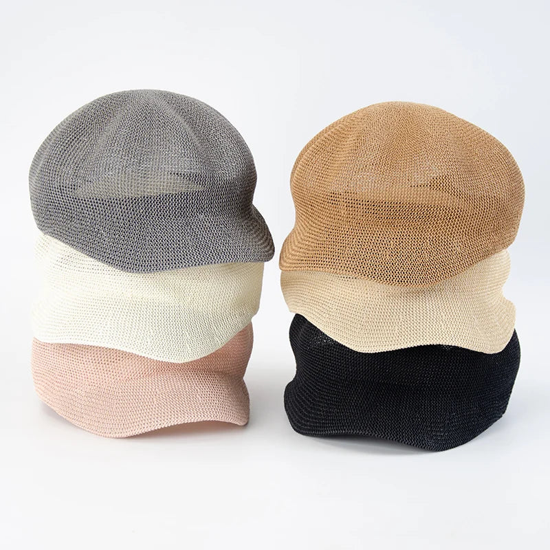 Sombrero de sol con boina octogonal para mujer
