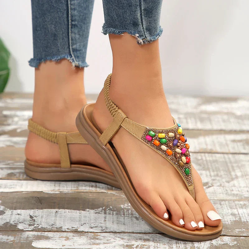 Lara - Sandalias bohemias retro con tacón plano