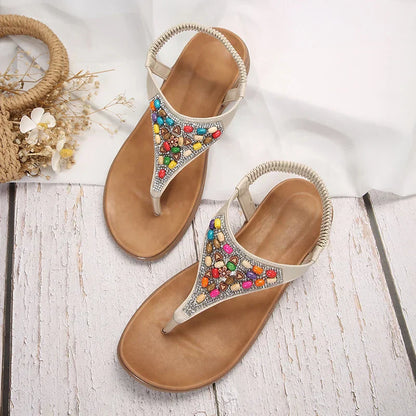 Lara - Sandalias bohemias retro con tacón plano