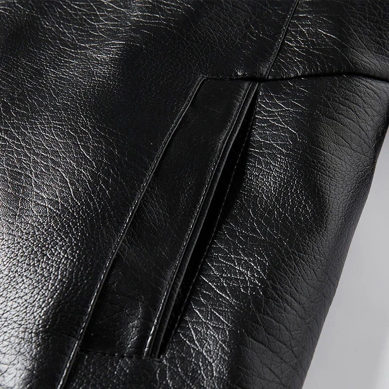 Chaqueta de piel vegana con cuello - Liam