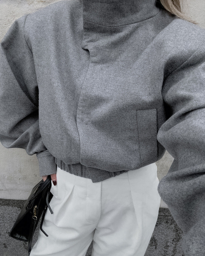 Chaqueta corta de mujer con cuello alto - Yasmin