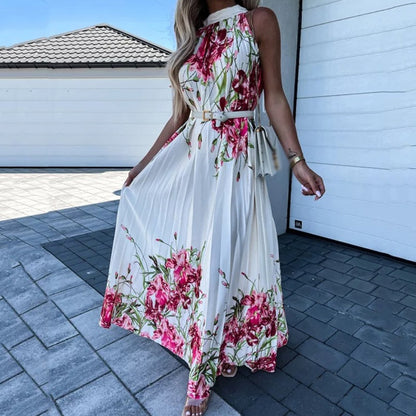 Leah - Maxivestido floral con pliegues