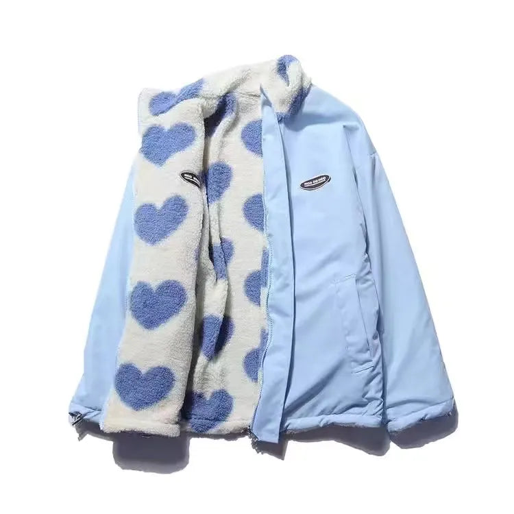 Renata - Romántica chaqueta de mujer con diseño de corazón de doble cara