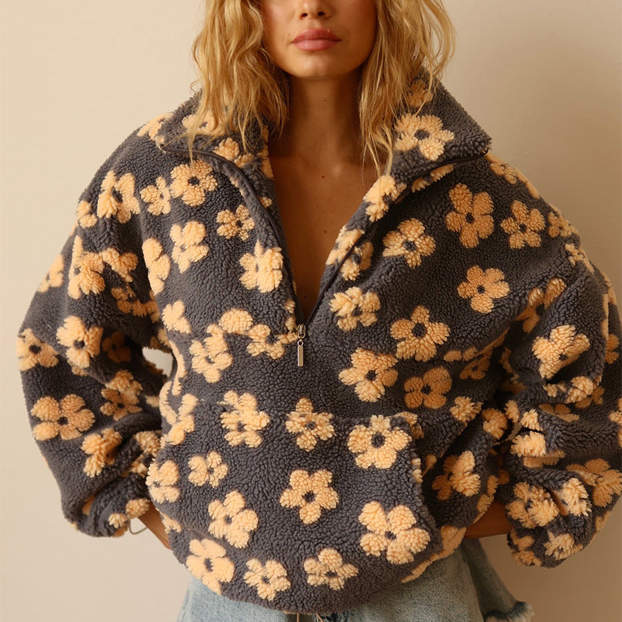 Sudadera polar para mujer con bolsillo amplio - Liora