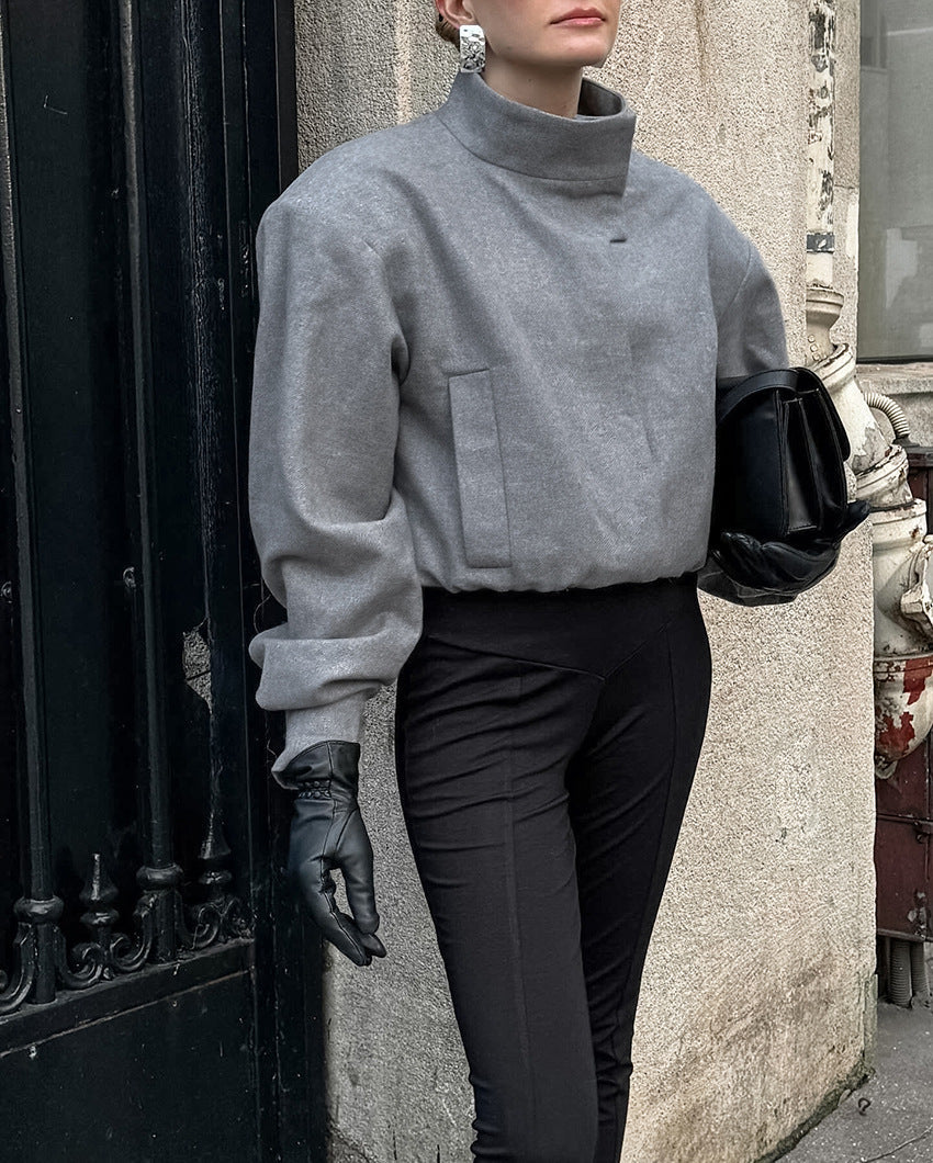 Chaqueta corta de mujer con cuello alto - Yasmin