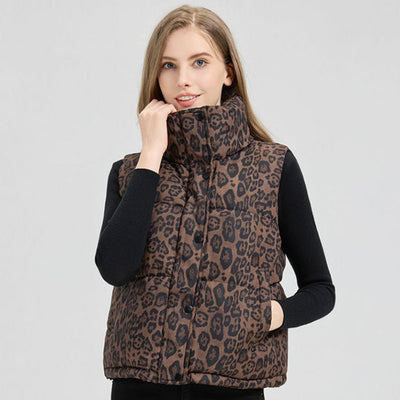 Chaleco acolchado con estampado animal para mujer - Alisanne