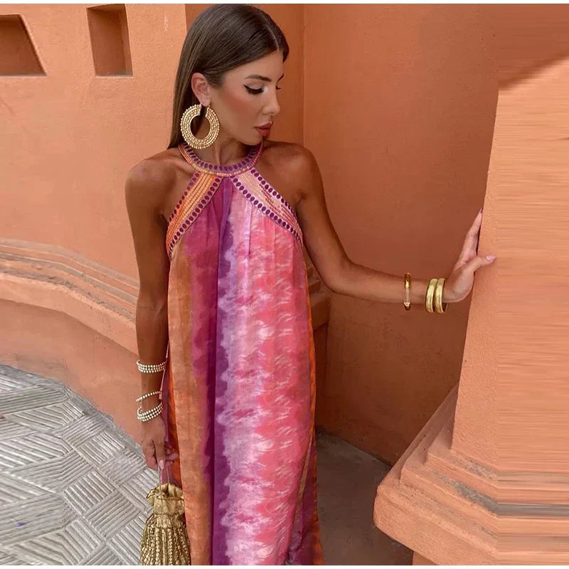 Marbella - Vestido fluido cuello halter