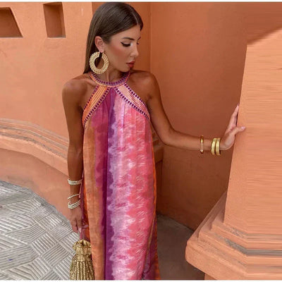 Marbella - Vestido fluido cuello halter